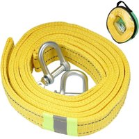 Robuster Abschleppgurt mit zwei Sicherheits-D-Haken für die Winde, 5 Tonnen Kapazität und 5 m Länge von READCLY