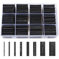 Schrumpfschlauch, 650 Stück, Schwarz, Schrumpfschlauch, 8 Größen, Verhältnis 2:1, Thermo-Schrumpfschlauch-Set, Schwarz Schrumpfschlauch, 650 Stück, Schwarz, Schrumpfschlauch, 8 Größen, Verhältnis 2:1, Thermo-Schrumpfschlauch-Set, Schwarz von READCLY