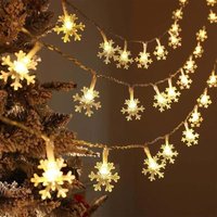 Solar-Lichterkette für den Außenbereich, 30 LEDs, 6,5 m wasserdichte Lichterdekoration, Schneeflocken-Weihnachtsdekoration für Schlafzimmer, Garten, Solar-Lichterkette für den Außenbereich, 30 LEDs, 6,5 m wasserdichte Lichterdekoration, Schneeflocken-Weihnachtsdekoration für Schlafzimmer, Garten, von READCLY