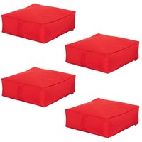 Dickes Bodenkissen, 60x60x20 cm Gartenplattenkissen, Wasserabweisendes Kissen für drinnen und draußen mit Bohnenfüllung - Rot 4er-Pack - Ready Steady Dickes Bodenkissen, 60x60x20 cm Gartenplattenkissen, Wasserabweisendes Kissen für drinnen und draußen mit Bohnenfüllung - Rot 4er-Pack - Ready Steady von READY STEADY BED