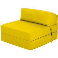 Klappmatratze, Wasserabweisendes Futon für Camping, Faltbare Matratze mit Kopfstütze, Umwandelbare Reisematratze, 168x60x13 cm Gästematratze - Gelb von READY STEADY BED