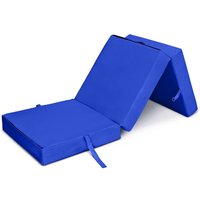 Gästematratze für Wohnzimmer, dreifach faltbare Futonmatratze für Camping, wasserfeste Faltmatratze sichere Befestigung - Blau - Ready Steady Bed von READY STEADY BED