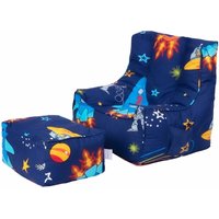 Ready Steady Bed - Sitzsack für Kinder mit Fußhocker, ergonomisch geformter Sitzsack für Kleinkinder, bequeme Kindermöbel für das Spielzimmer, von READY STEADY BED