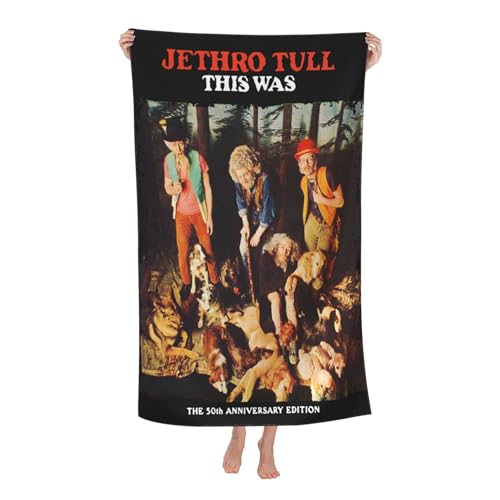 Drucke Jethro Rock Band Tull Strandtücher Ultra saugfähiges Mikrofaser-Tuch Weich Haltbar saugfähig für Badezimmer Pools Strand Schule Reise von REAITUIET