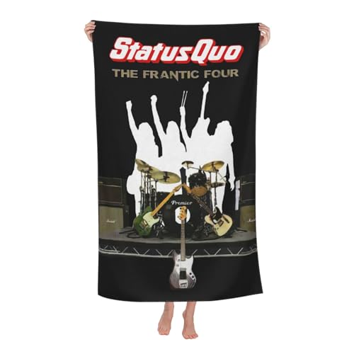 Drucke Quo Rock Band Status Strandtücher Ultra saugfähiges Mikrofaser-Tuch Weich Haltbar saugfähig für Badezimmer Pools Strand Schule Reise von REAITUIET