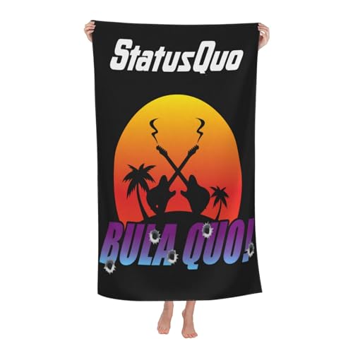 Drucke Quo Rock Band Status Strandtücher Ultra saugfähiges Mikrofaser-Tuch Weich Haltbar saugfähig für Badezimmer Pools Strand Schule Reise von REAITUIET