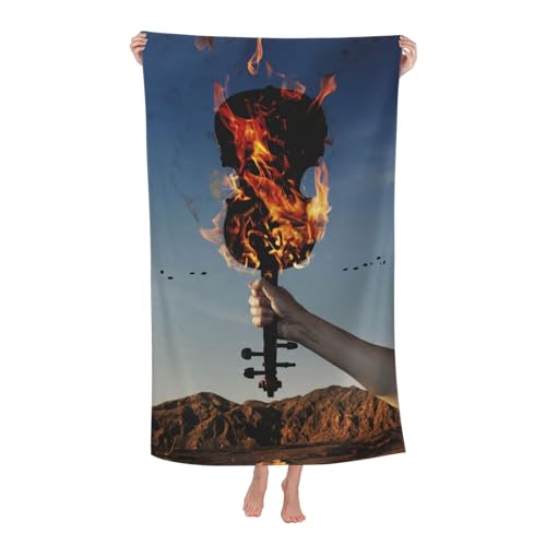 Drucke Rock Band Strandtücher Ultra saugfähiges Mikrofaser-Tuch Weich Haltbar saugfähig für Badezimmer Pools Strand Schule Reise von REAITUIET