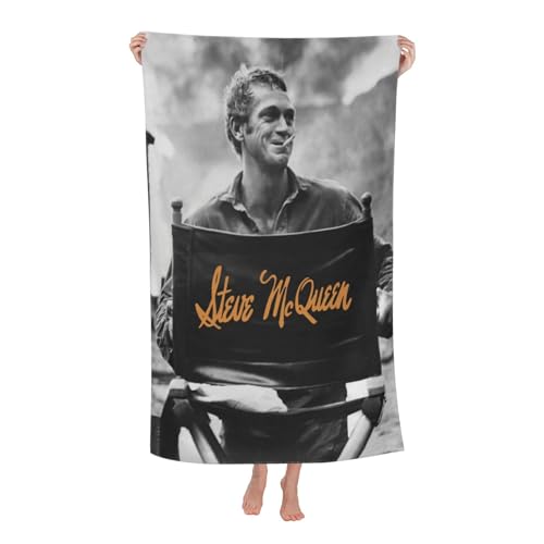 Drucke Steve Actor McQueen Strandtücher Ultra saugfähiges Mikrofaser-Tuch Weich Haltbar saugfähig für Badezimmer Pools Strand Schule Reise von REAITUIET