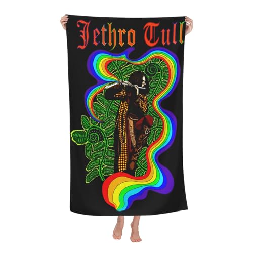 Drucke Tull Rock Band Jethro Strandtücher Ultra saugfähiges Mikrofaser-Tuch Weich Haltbar saugfähig für Badezimmer Pools Strand Schule Reise von REAITUIET