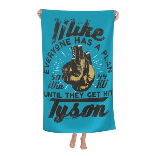 Drucke Tyson Boxer Mike Strandtücher Ultra saugfähiges Mikrofaser-Tuch Weich Haltbar saugfähig für Badezimmer Pools Strand Schule Reise von REAITUIET
