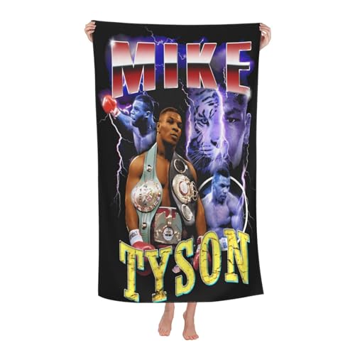 Drucke Tyson Boxer Mike Strandtücher Ultra saugfähiges Mikrofaser-Tuch Weich Haltbar saugfähig für Badezimmer Pools Strand Schule Reise von REAITUIET