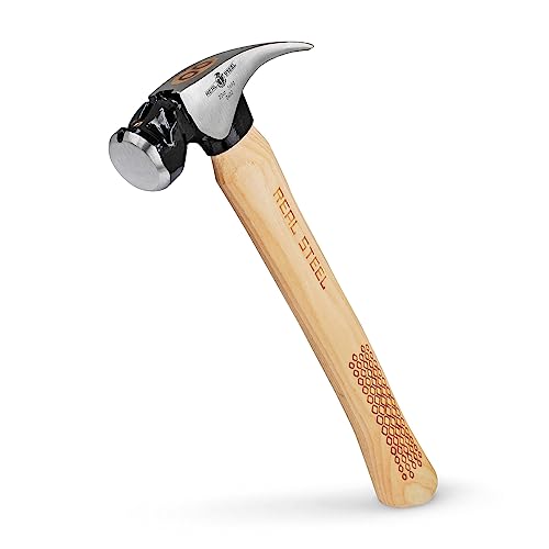 REAL STEEL 0402 Hickory Magnetischer Kopf-Klauenhammer, 590 ml von REAL STEEL