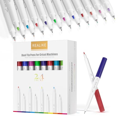 REALIKE Dual tips Colouring Markers Pen for Cricut Maker 3/Maker/Explore 3/Air 2/Air Medium1.0 Fine Point tip 0.4 for Drawing Writing Calligraphy von REALIKE