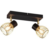 Reality Leuchten - Deckenstrahler ardon mit Gitter Lampenschirmen in Gold, Breite 30cm von TRIO LIGHTING