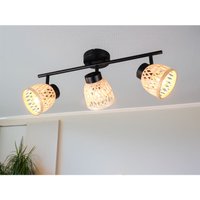Reality Leuchten - Deckenstrahler laurent 3-flammig mit Korb Lampenschirmen aus Bambus, Breite 60cm von REALITY LEUCHTEN