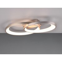 Reality Leuchten - Große led Deckenleuchte malaga 2 Ringe Silber, Breite 57cm von REALITY LEUCHTEN