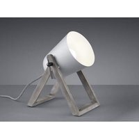 Defibrico - Kleine Tischleuchte marc Naturholz mit Metallschirm Grau, Höhe 21cm von DEFIBRICO