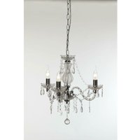 Trio Lighting - Kronleuchter lüster 3-flammig Silber Chrom mit Acryl Kristall ø 46cm von TRIO LIGHTING