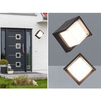 LED Außenwandleuchten 2er SET Schwarz Fassadenbeleuchtung Würfel eckig 15x15cm von REALITY LEUCHTEN