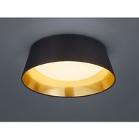 Led Deckenleuchte ponts mit Stofflampenschirm Ø34cm Höhe 12cm in schwarz/gold von REALITY LEUCHTEN