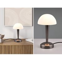 LED Tischleuchte CANARIA mit Glasschirm Touchfunktion Schwarz Chrom, Höhe 26cm von REALITY LEUCHTEN