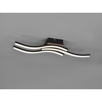 Reality Leuchten - led Deckenleuchte route flach Holz Schwarz 3 flammig 56cm Warmweiß von REALITY LEUCHTEN
