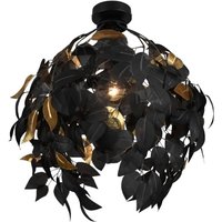 [NEUWERTIG] B-Ware Reality Leuchten Deckenlampe Deckenleuchte Leavy Schwarz Gold Kunststoff 38 Cm von REALITY LEUCHTEN