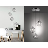 Pendelleuchte clooney 3-flammig mit Rauchglas Glaskugeln, ø 35cm von Reality