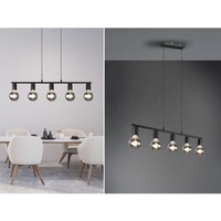 Pendelleuchte VANNES 5 flammig Metall Schwarz, Breite 82cm von DEFIBRICO
