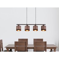 Reality Leuchten - Balkenpendelleuchte davos 4-flammig mit Stoffschirmen in Taupe/Gold, b 75cm Reality Leuchten - Balkenpendelleuchte davos 4-flammig mit Stoffschirmen in Taupe/Gold, b 75cm von REALITY LEUCHTEN