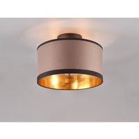 Reality Leuchten - Deckenleuchte davos mit Stoffschirm in Taupe/Gold, Ø30cm von REALITY LEUCHTEN