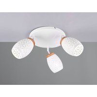 Deckenstrahler BIDAR Weiß 3-flammig mit Stanzmuster, Ø 58cm Deckenstrahler BIDAR Weiß 3-flammig mit Stanzmuster, Ø 58cm von REALITY LEUCHTEN