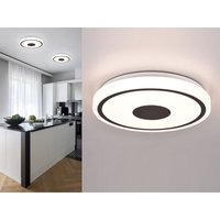 Reality Leuchten - Flache led Deckenleuchte bunda Weiß-Schwarz, Warmweiß - Ø33cm von REALITY LEUCHTEN