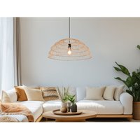 Reality Leuchten - Große Pendelleuchte paulette mit Makramee Lampenschirm aus Papiergarn, ø 60cm von REALITY LEUCHTEN