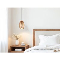 Reality Leuchten - Kleine Pendelleuchte bidar in Coffee mit ausgefallenem Stanzmuster, ø 15cm von REALITY LEUCHTEN