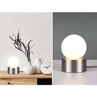 Kleine Tischleuchte countess on-off Touch Glaskugel Weiß, Silber Ø12cm von REALITY LEUCHTEN