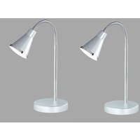 Reality Leuchten - Moderne flexible led Schreibtischleuchten 2er set 1 flammig Kunststoff in silber Reality Leuchten - Moderne flexible led Schreibtischleuchten 2er set 1 flammig Kunststoff in silber von REALITY LEUCHTEN