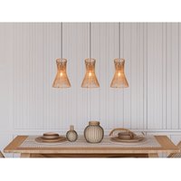 Reality Leuchten - Pendelleuchte bijou 3-flammig mit Lampenschirmen aus Papiergarn, b: 75cm von REALITY LEUCHTEN