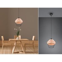 Reality Leuchten - Pendelleuchte borka mit Rattan Geflecht Natur und Gitter im Boho Stil, ø 30cm von REALITY LEUCHTEN