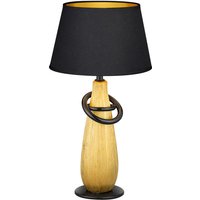 Tisch Leuchte Kabel Schalter Wohnraum Textil Lese Lampe Keramik gold Reality Leuchten R50641079 von REALITY LEUCHTEN