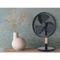 Reality Leuchten - Tischventilator Schwarz/Holz Oszillierend, Ø35cm Höhe 57cm von REALITY LEUCHTEN