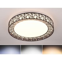 Reality Leuchten - led Deckenleuchte cluster dimmbar mit Fernbedienung flach Schwarz ø 48cm von REALITY LEUCHTEN