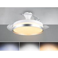 Reality Leuchten - led Deckenleuchte lindberg Grau, mit ausklappbarem Ventilator, ø 48 - 100cm von REALITY LEUCHTEN