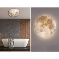 Reality Leuchten - led Deckenleuchte moonika Mondcover in Weiß IP44 Badlampe, ø 37cm von REALITY LEUCHTEN
