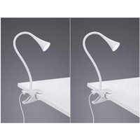 Led Klemmleuchten 2er set 1 flammig Kunststoff Schwanenhalslampe in Weiß Led Klemmleuchten 2er set 1 flammig Kunststoff Schwanenhalslampe in Weiß von REALITY LEUCHTEN