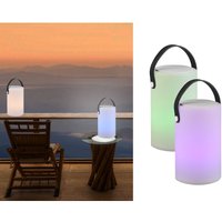 Reality Leuchten - led Tischleuchten 2er set dimmbar mit Farbwechsler, Bluetooth Lautsprecher usb von REALITY LEUCHTEN