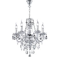 Reality Leuchten - neuwertig] Acryl Tarent Kronleuchter 5-flammig chrom von REALITY LEUCHTEN