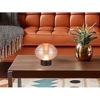 Retro Akku Tischleuchte EARL mit Glasschirm Bernsteinfarbig, Höhe 14cm von REALITY LEUCHTEN