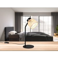 Reality Leuchten - Schreibtischleuchte laurent mit Korb Lampenschirm aus Bambus, Höhe 36cm von REALITY LEUCHTEN