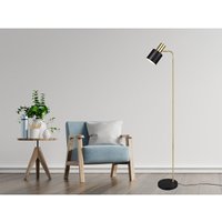 Reality Leuchten - Stehleuchte adam Gold & Metallschirm Schwarz, Höhe 154cm von REALITY LEUCHTEN